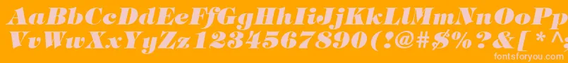 ItcTiffanyLtHeavyItalic Font – Pink Fonts on Orange Background