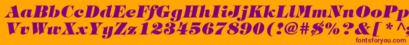 Шрифт ItcTiffanyLtHeavyItalic – фиолетовые шрифты на оранжевом фоне