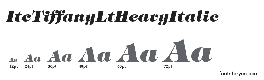 Размеры шрифта ItcTiffanyLtHeavyItalic
