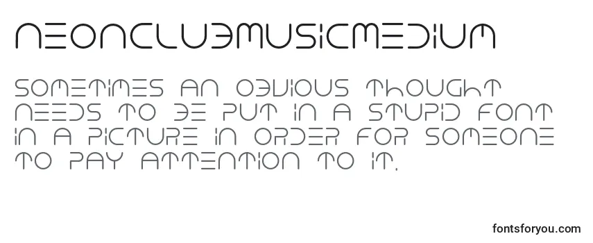 Überblick über die Schriftart NeonClubMusicMedium
