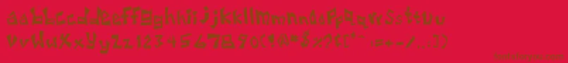 Untitled3-fontti – ruskeat fontit punaisella taustalla