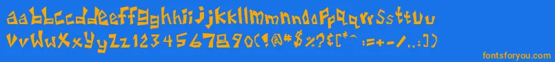 Untitled3 Font – Orange Fonts on Blue Background