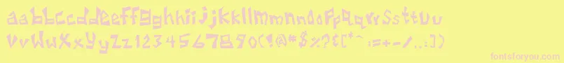 Untitled3 Font – Pink Fonts on Yellow Background