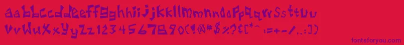 Untitled3-Schriftart – Violette Schriften auf rotem Hintergrund
