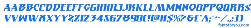 フォントEternalknightital – 白い背景に青い文字