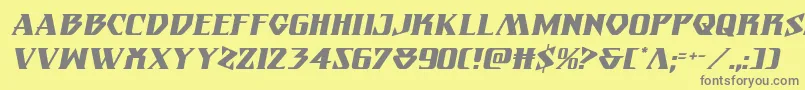 フォントEternalknightital – 黄色の背景に灰色の文字