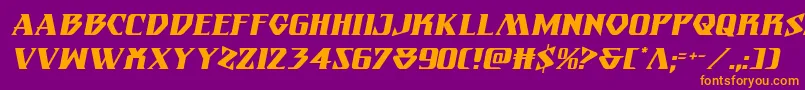 Eternalknightital Font – Orange Fonts on Purple Background