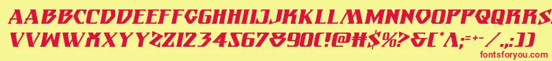 Eternalknightital Font – Red Fonts on Yellow Background