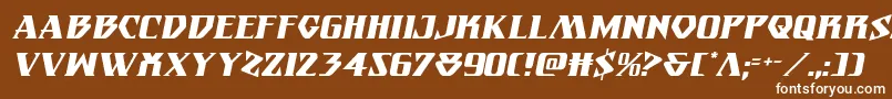 フォントEternalknightital – 茶色の背景に白い文字