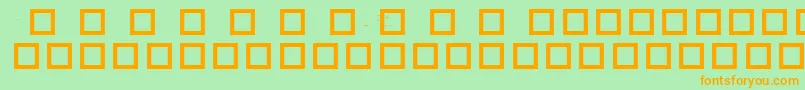フォントRobotCrisisDingbats – オレンジの文字が緑の背景にあります。