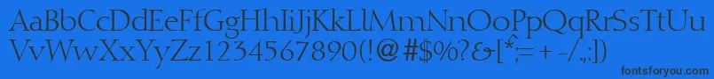 DioscurRegularDb Font – Black Fonts on Blue Background