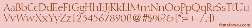 DioscurRegularDb Font – Brown Fonts on Pink Background
