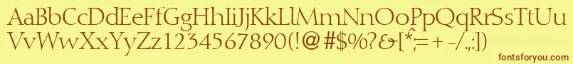 DioscurRegularDb Font – Brown Fonts on Yellow Background