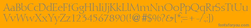 DioscurRegularDb Font – Gray Fonts on Orange Background