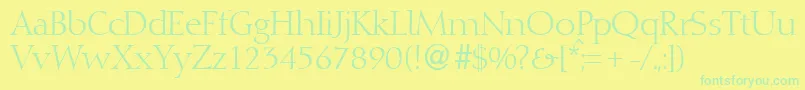 DioscurRegularDb Font – Green Fonts on Yellow Background