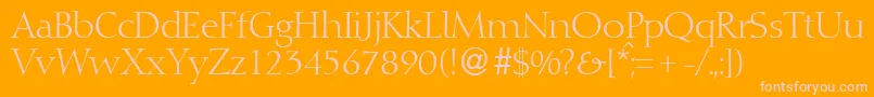 Czcionka DioscurRegularDb – różowe czcionki na pomarańczowym tle