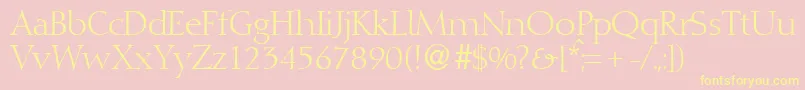 DioscurRegularDb Font – Yellow Fonts on Pink Background