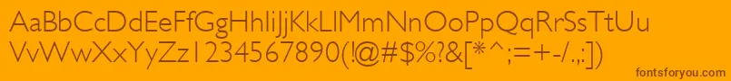 GillSansMtLight Font – Brown Fonts on Orange Background