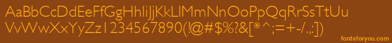 GillSansMtLight Font – Orange Fonts on Brown Background