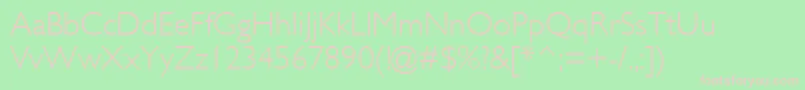 GillSansMtLight-fontti – vaaleanpunaiset fontit vihreällä taustalla