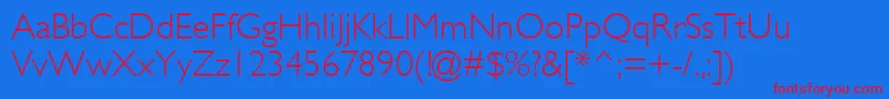 GillSansMtLight Font – Red Fonts on Blue Background