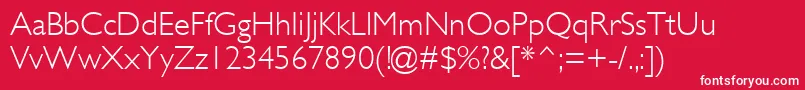 GillSansMtLight Font – White Fonts on Red Background