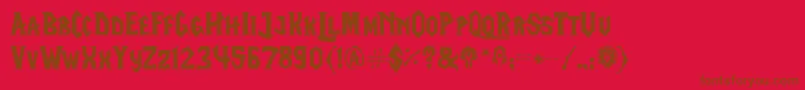 Fonte LifecraftFont – fontes marrons em um fundo vermelho