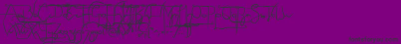 Sculptorshand ffy-Schriftart – Schwarze Schriften auf violettem Hintergrund