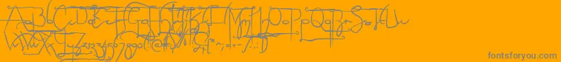 Sculptorshand ffy-Schriftart – Graue Schriften auf orangefarbenem Hintergrund