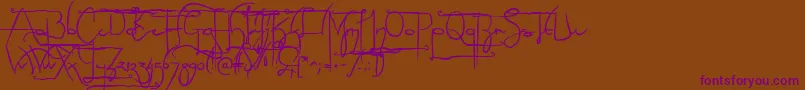 Sculptorshand ffy Font – Purple Fonts on Brown Background