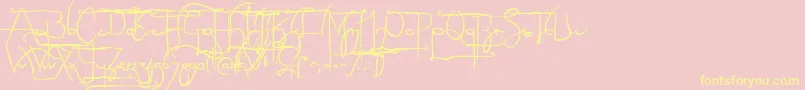 Sculptorshand ffy-Schriftart – Gelbe Schriften auf rosa Hintergrund