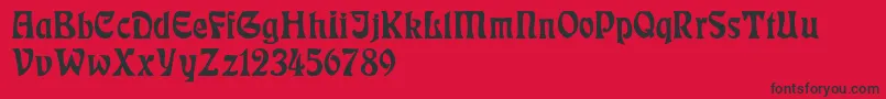 フォントRudelsbergNormal – 赤い背景に黒い文字
