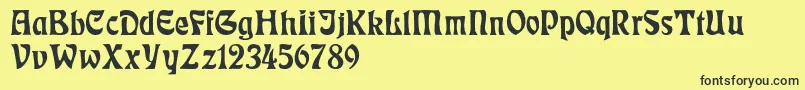 RudelsbergNormal Font – Black Fonts on Yellow Background