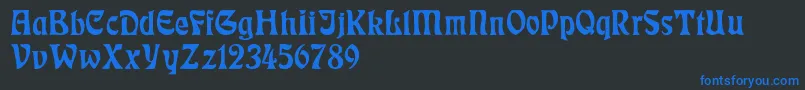 RudelsbergNormal Font – Blue Fonts on Black Background