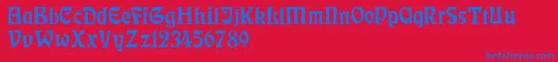 RudelsbergNormal Font – Blue Fonts on Red Background