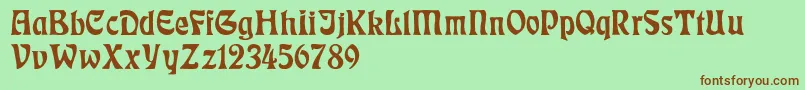 RudelsbergNormal Font – Brown Fonts on Green Background