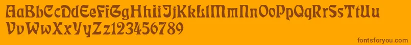 RudelsbergNormal Font – Brown Fonts on Orange Background