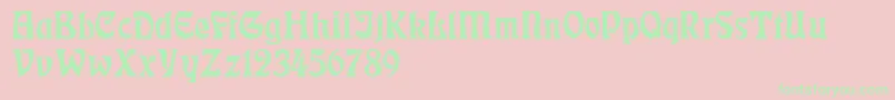 RudelsbergNormal Font – Green Fonts on Pink Background
