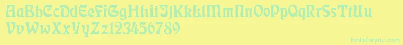 RudelsbergNormal Font – Green Fonts on Yellow Background