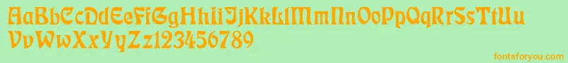 RudelsbergNormal Font – Orange Fonts on Green Background
