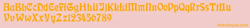 RudelsbergNormal Font – Orange Fonts on Pink Background