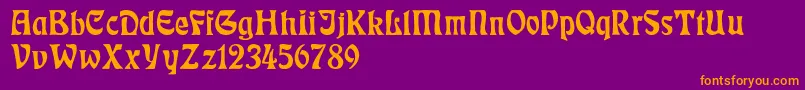 RudelsbergNormal Font – Orange Fonts on Purple Background