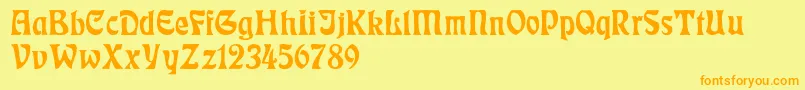 RudelsbergNormal Font – Orange Fonts on Yellow Background