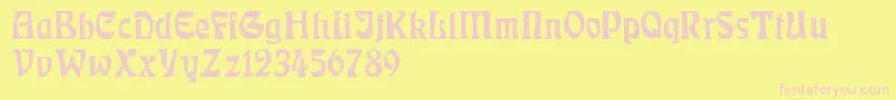 RudelsbergNormal Font – Pink Fonts on Yellow Background