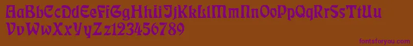 RudelsbergNormal Font – Purple Fonts on Brown Background