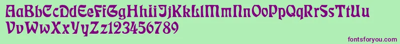 RudelsbergNormal Font – Purple Fonts on Green Background
