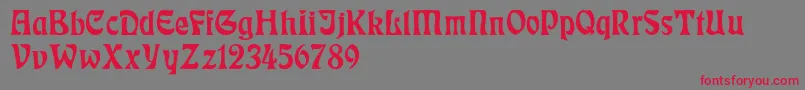 RudelsbergNormal Font – Red Fonts on Gray Background