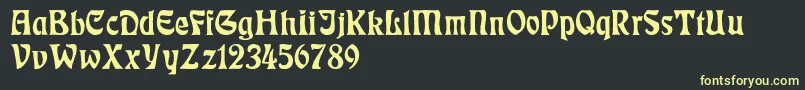 RudelsbergNormal Font – Yellow Fonts on Black Background