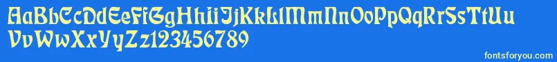 RudelsbergNormal Font – Yellow Fonts on Blue Background