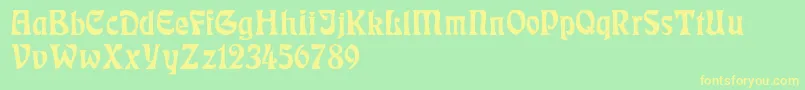 RudelsbergNormal Font – Yellow Fonts on Green Background